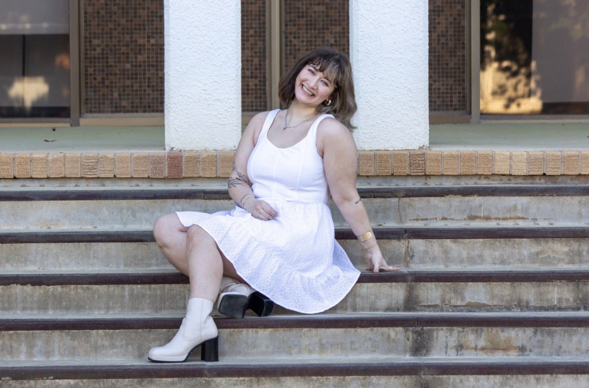 White Tank Dress with Lace – Be Beautiful Boutique LaVernia