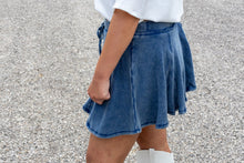 Blue Washed Knit Skirt