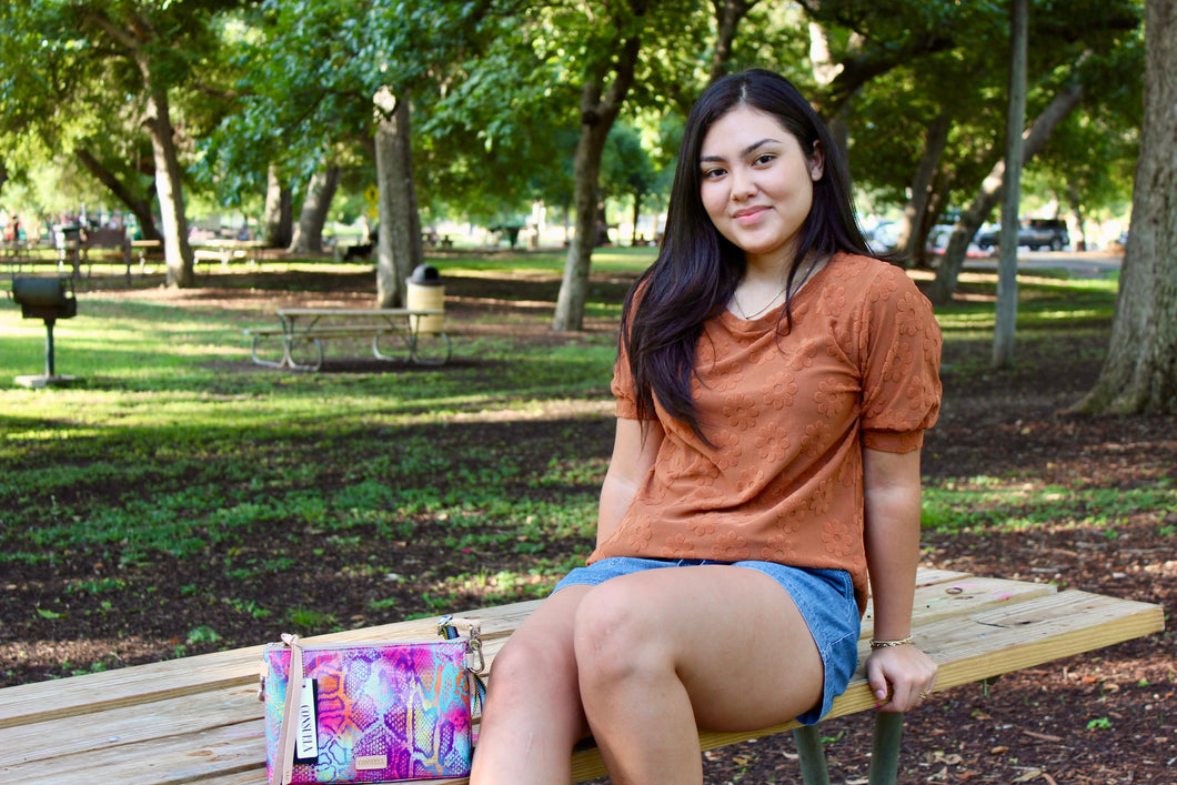 Brown Floral Top