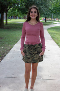 Clay Scoop Back Long Sleeve Top