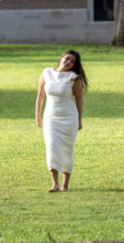 Cream Crinkle Fitted Sheath Dress