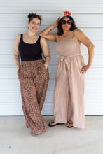 Tan/White Striped Ruched Jumper