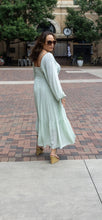 Mint Green Peasant Style Maxi Dress
