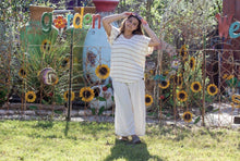Curvy Cream Striped Top