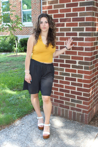 Mustard Halter Crop Top