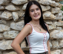 White/Red/Black Striped Crop