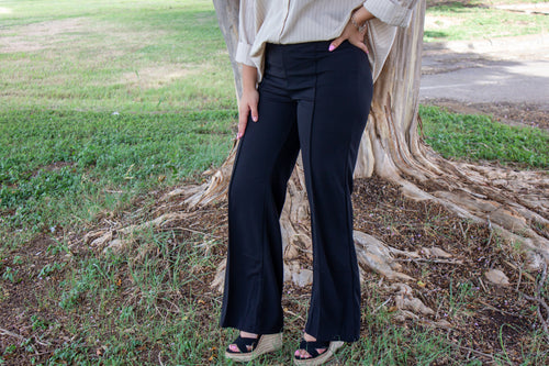 Black Front Seam Pants