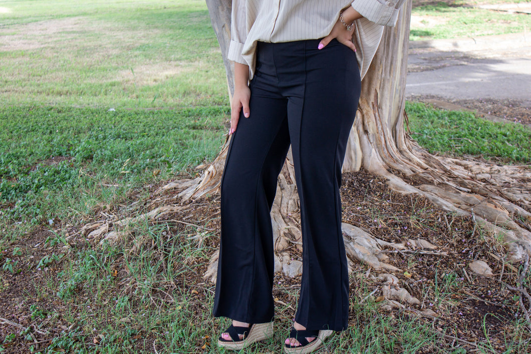 Black Front Seam Pants