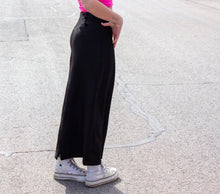 Black Maxi Straight Skirt