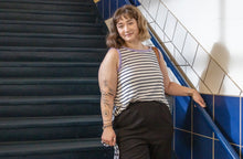 Black/White/Purple Striped Tank