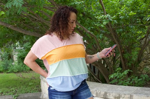 Curvy Color Banded Blouse