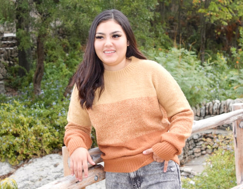 Pumpkin Spice Striped Sweater