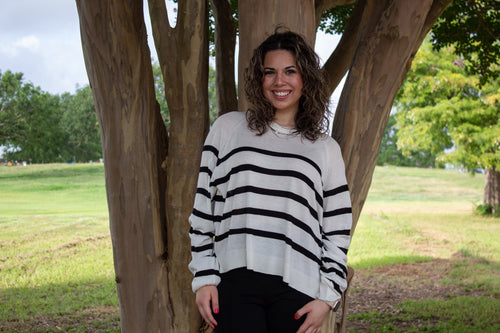 Black/Cream Striped Sweater