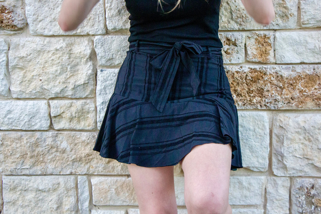 Black Ruffle Mini Skort