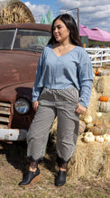 Black/White Striped Barrel Pants
