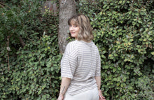 Striped V-neck Tee