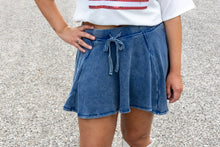 Blue Washed Knit Skirt