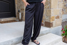 Black Satin Joggers