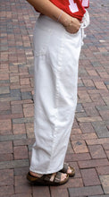 Off White Embroidered Barrel Jeans