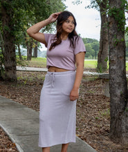 Heathered Pink Knit Maxi Length Skirt