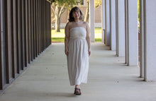 Khaki Strapless Midi Dress