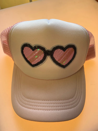 Heart Shaped Sunglasses Trucker Hat