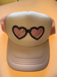 Heart Shaped Sunglasses Trucker Hat