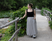 Black/Plaid Balloon Midi Dress