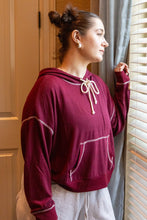 Maroon Crop Hoodie