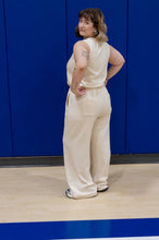 Cream Banded Hem Tank