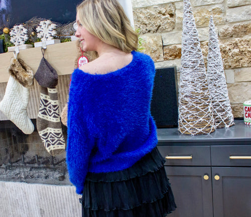 Blue Fuzzy Sweater