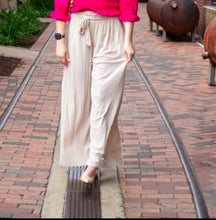 Pleated Wide Leg Pants, Nude