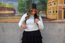 Crewneck Long Sleeve Top, White