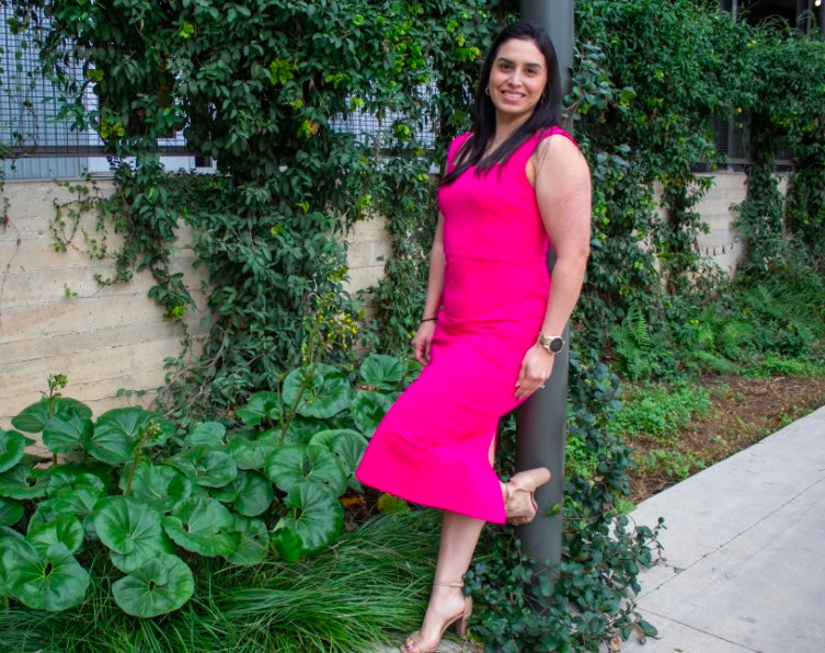 Magenta Square Neck Tank Dress