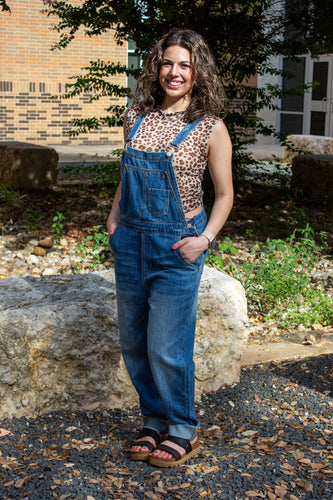 Denim Tapered Leg Overalls