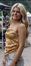 Tan Floral Satin Cami Top