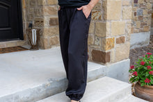 Black Satin Joggers