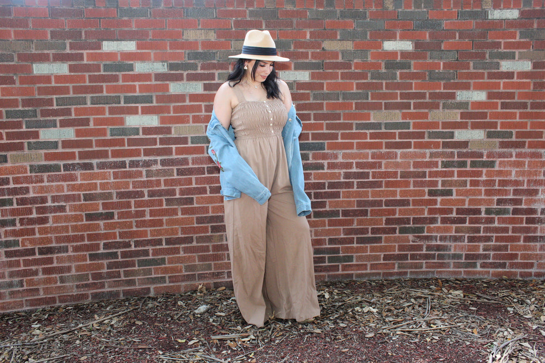 Mocha Linen Jumpsuit