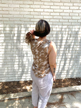 Beige Tie-Dyed Sleeveless Top