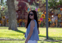 Blue Crochet Crop Vest