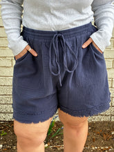 Blue Curvy Shorts
