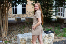Khaki Shorts Set with Crop Top