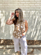 Beige Tie-Dyed Sleeveless Top