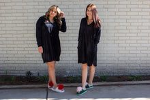 Black Velvet Hoodie Mini Dress