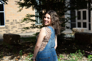 Denim Tapered Leg Overalls
