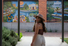 Brown Faux Leather Bustier