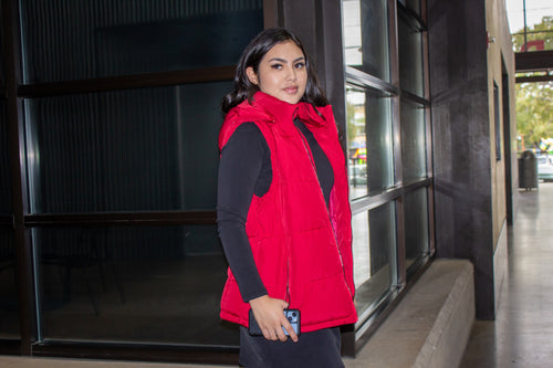 Curvy Red Puffer Vest