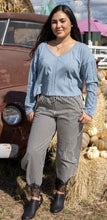 Heathered Blue Long Sleeve Crop