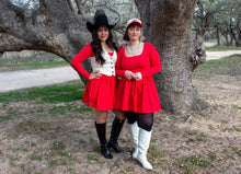 Red Long Sleeve Mini Dress