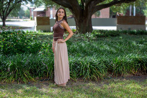 Brown Halter Knit Sweater Tank